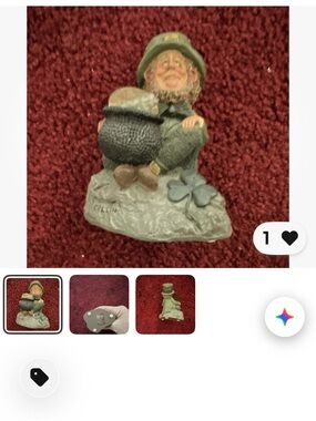 Fitz and Floyd Green Leprechaun Figurine with Black Cauldron and Gold Accents